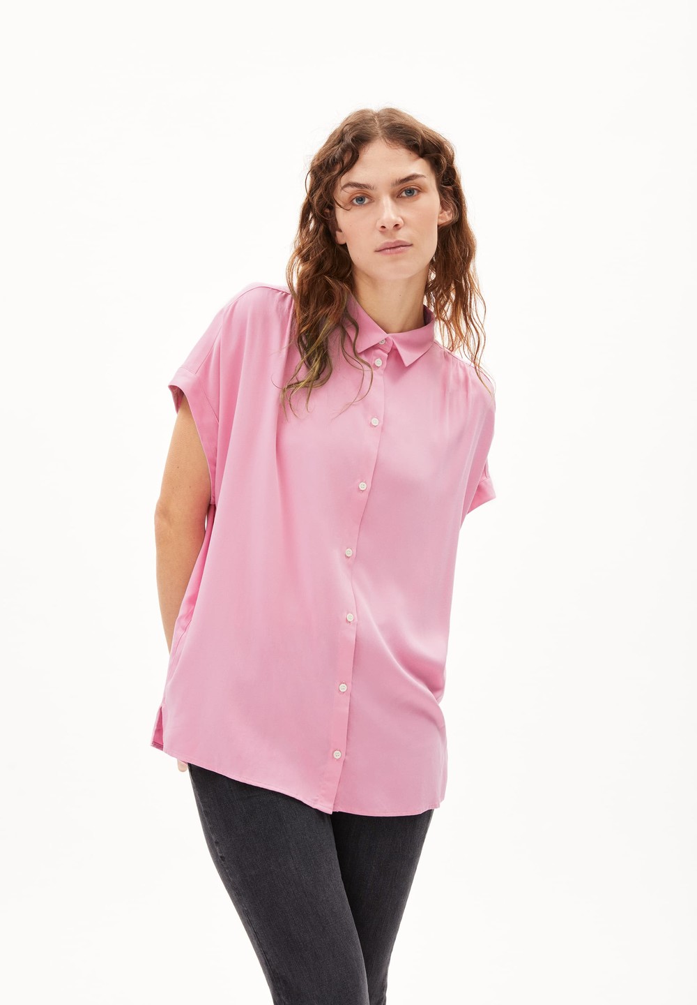 ARMEDANGELS ZONYAA Blouse Relaxed Fit made of LENZING™ ECOVERO™ Viscose Růžové | CZQLT1352